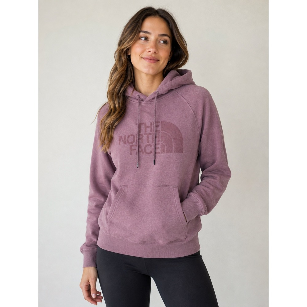 The North Face Womens Half Dome Pullover Hoodie Mauve Heather Pink Small